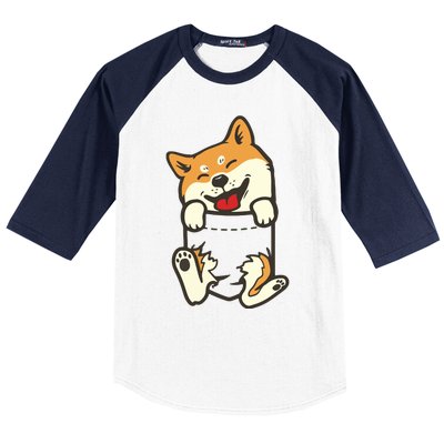 Pocket Shiba Inu Feet Cute Doge Akita Dog Lover Owner Gift Baseball Sleeve Shirt