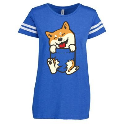 Pocket Shiba Inu Feet Cute Doge Akita Dog Lover Owner Gift Enza Ladies Jersey Football T-Shirt