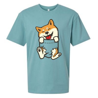 Pocket Shiba Inu Feet Cute Doge Akita Dog Lover Owner Gift Sueded Cloud Jersey T-Shirt