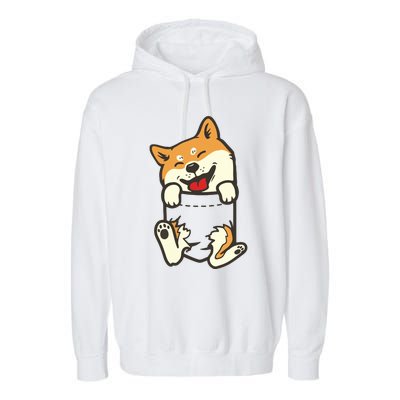 Pocket Shiba Inu Feet Cute Doge Akita Dog Lover Owner Gift Garment-Dyed Fleece Hoodie