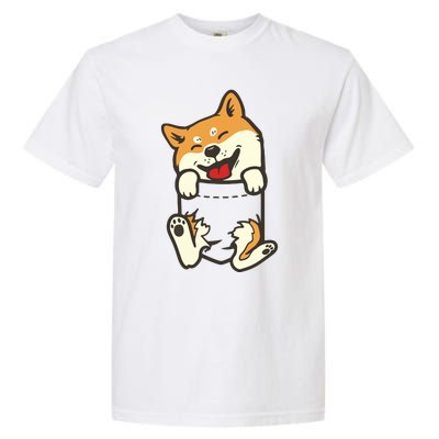 Pocket Shiba Inu Feet Cute Doge Akita Dog Lover Owner Gift Garment-Dyed Heavyweight T-Shirt