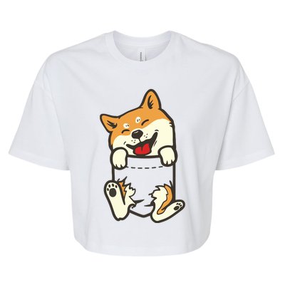 Pocket Shiba Inu Feet Cute Doge Akita Dog Lover Owner Gift Bella+Canvas Jersey Crop Tee