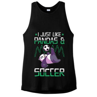 Panda Soccer I Just Love Pandas And Playing Soccer Ladies PosiCharge Tri-Blend Wicking Tank