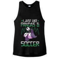 Panda Soccer I Just Love Pandas And Playing Soccer Ladies PosiCharge Tri-Blend Wicking Tank