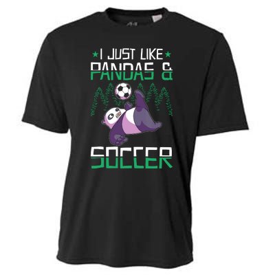 Panda Soccer I Just Love Pandas And Playing Soccer Cooling Performance Crew T-Shirt