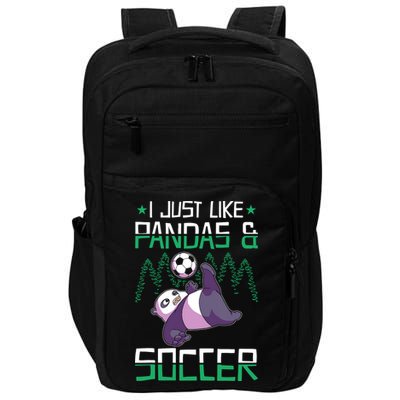 Panda Soccer I Just Love Pandas And Playing Soccer Impact Tech Backpack