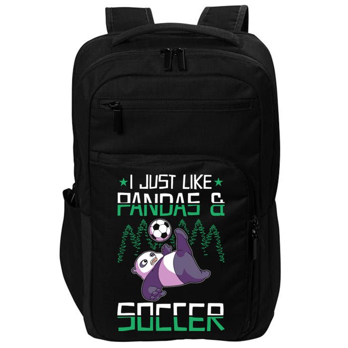 Panda Soccer I Just Love Pandas And Playing Soccer Impact Tech Backpack