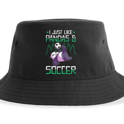 Panda Soccer I Just Love Pandas And Playing Soccer Sustainable Bucket Hat