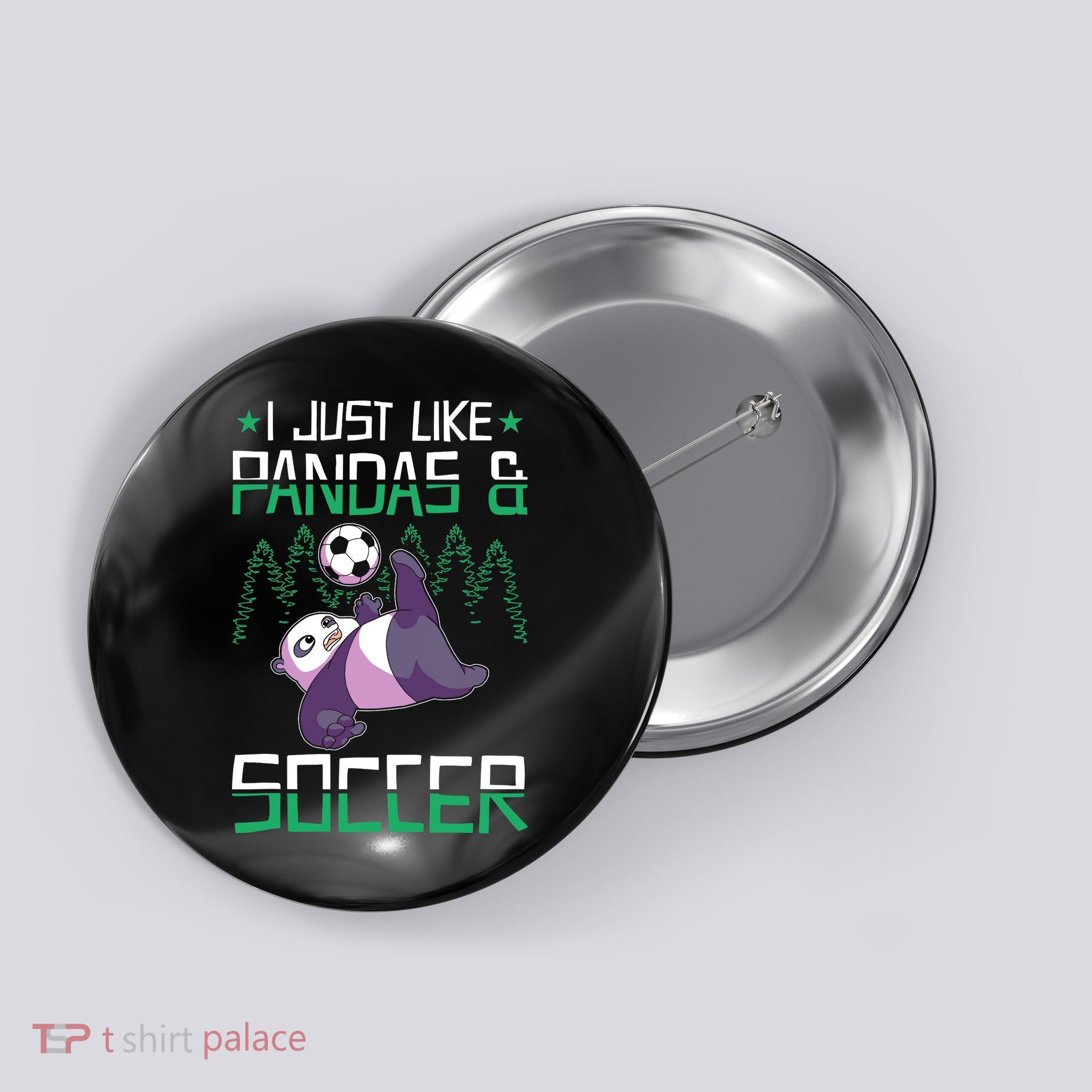 Panda Soccer I Just Love Pandas And Playing Soccer Button