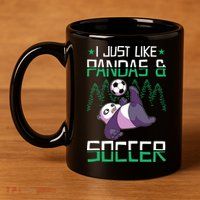 Panda Soccer I Just Love Pandas And Playing Soccer 11oz C Handle Ceramic Mug