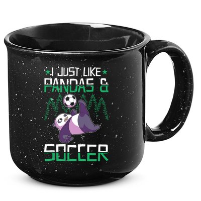 Panda Soccer I Just Love Pandas And Playing Soccer 15oz Campfire Ceramic Mug