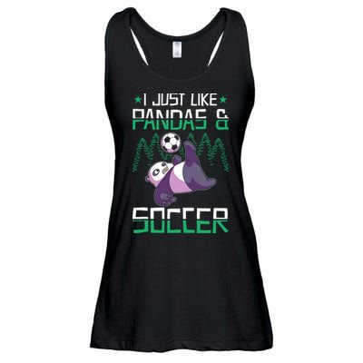 Panda Soccer I Just Love Pandas And Playing Soccer Ladies Essential Flowy Tank