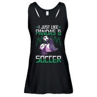 Panda Soccer I Just Love Pandas And Playing Soccer Ladies Essential Flowy Tank