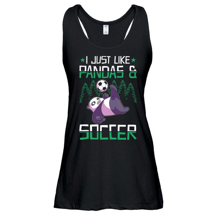 Panda Soccer I Just Love Pandas And Playing Soccer Ladies Essential Flowy Tank