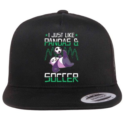 Panda Soccer I Just Love Pandas And Playing Soccer Flatbill Hat