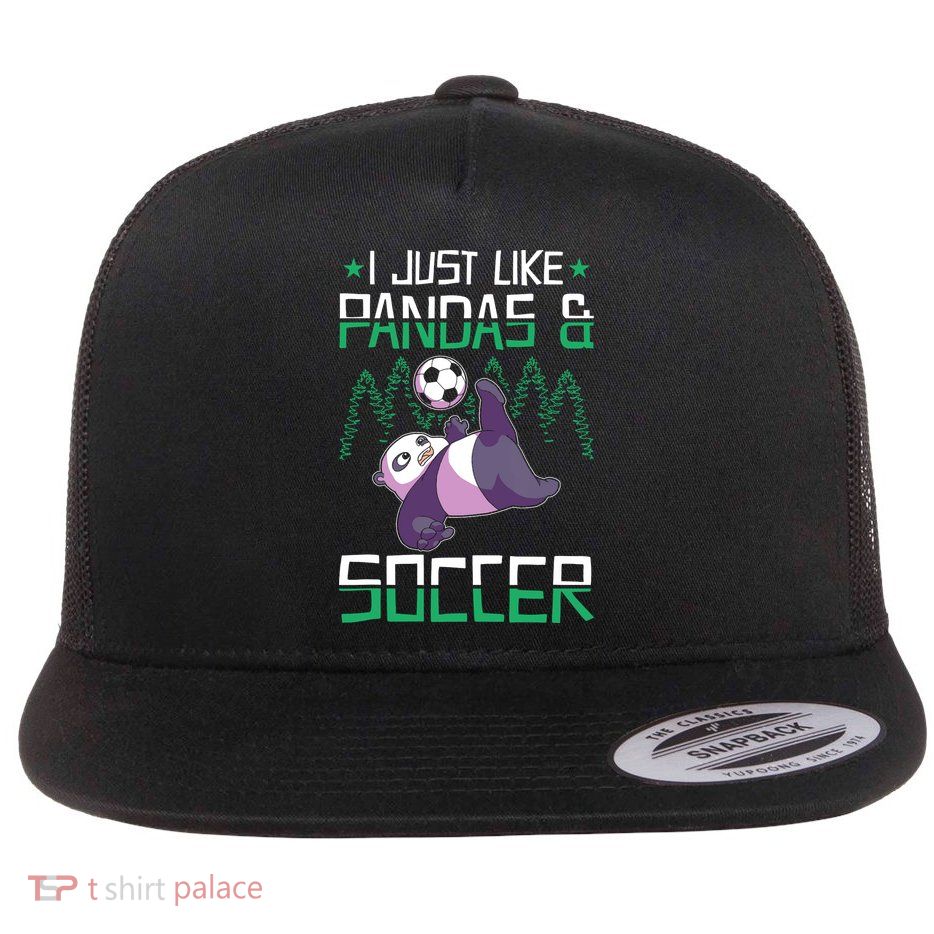 Panda Soccer I Just Love Pandas And Playing Soccer Flatbill Hat