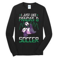 Panda Soccer I Just Love Pandas And Playing Soccer Tall Long Sleeve T-Shirt