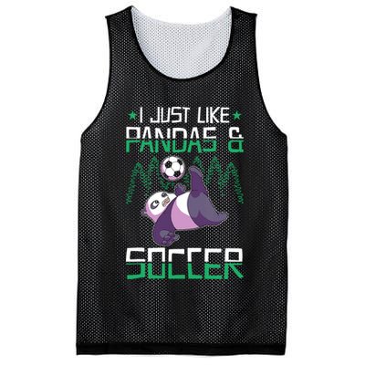 Panda Soccer I Just Love Pandas And Playing Soccer Mesh Reversible Basketball Jersey Tank