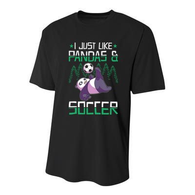 Panda Soccer I Just Love Pandas And Playing Soccer Youth Performance Sprint T-Shirt