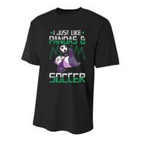 Panda Soccer I Just Love Pandas And Playing Soccer Youth Performance Sprint T-Shirt