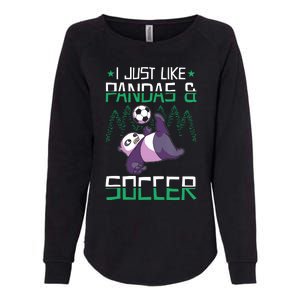 Panda Soccer I Just Love Pandas And Playing Soccer Womens California Wash Sweatshirt