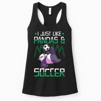 Panda Soccer I Just Love Pandas And Playing Soccer Womens Tank Top