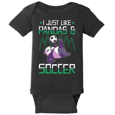 Panda Soccer I Just Love Pandas And Playing Soccer Baby Bodysuit