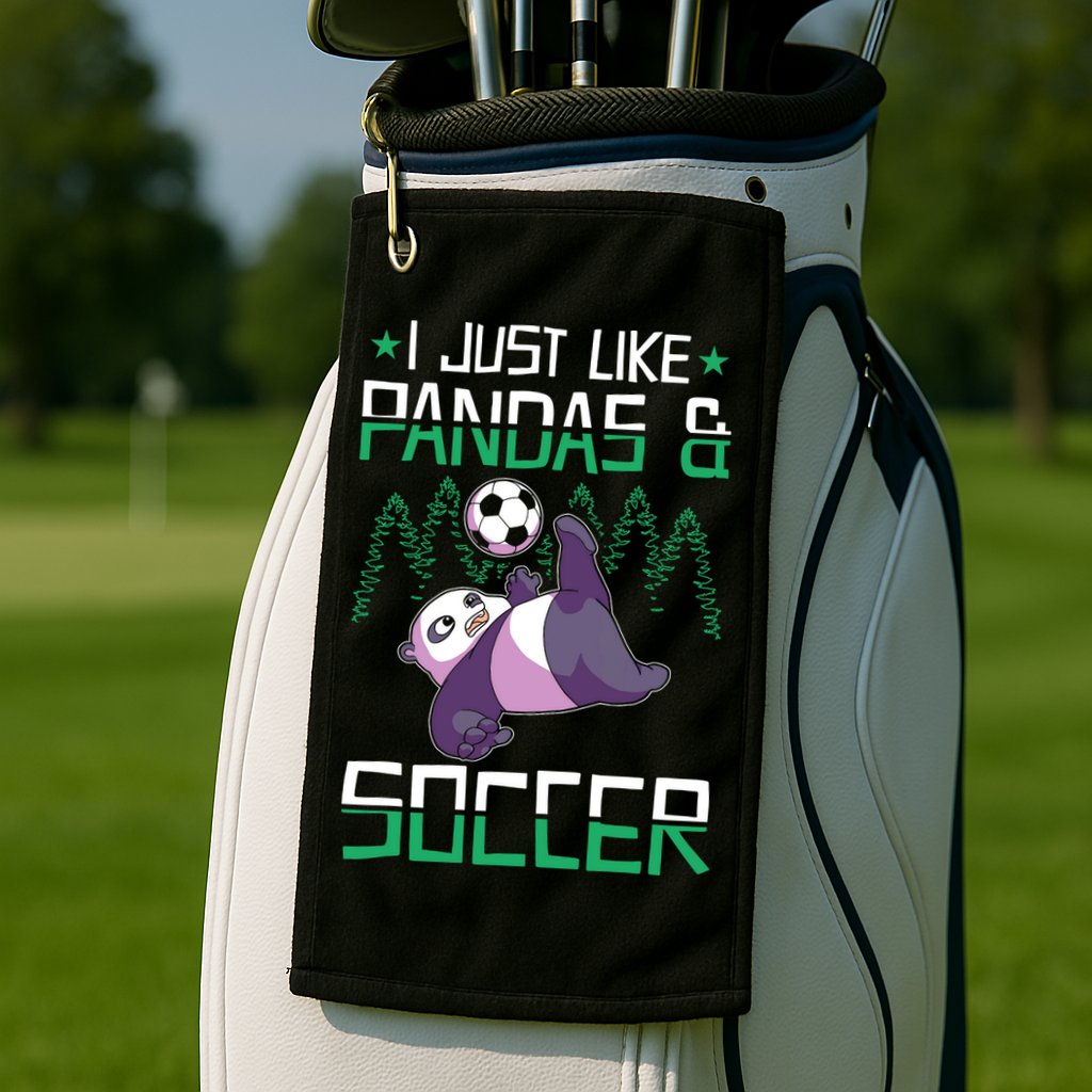 Panda Soccer I Just Love Pandas And Playing Soccer Golf Towel