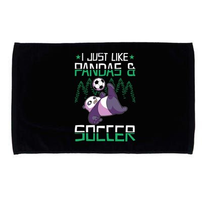 Panda Soccer I Just Love Pandas And Playing Soccer Microfiber Hand Towel