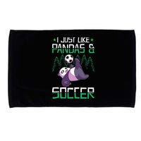 Panda Soccer I Just Love Pandas And Playing Soccer Microfiber Hand Towel