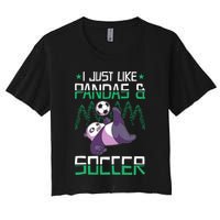 Panda Soccer I Just Love Pandas And Playing Soccer Crop Top