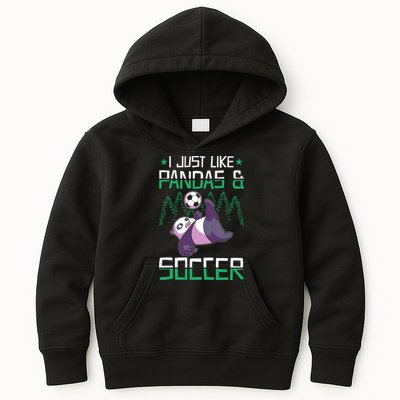 Panda Soccer I Just Love Pandas And Playing Soccer Kids Hoodie