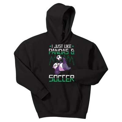 Panda Soccer I Just Love Pandas And Playing Soccer Kids Hoodie