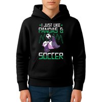 Panda Soccer I Just Love Pandas And Playing Soccer Kids Hoodie