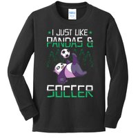 Panda Soccer I Just Love Pandas And Playing Soccer Kids Long Sleeve Shirt