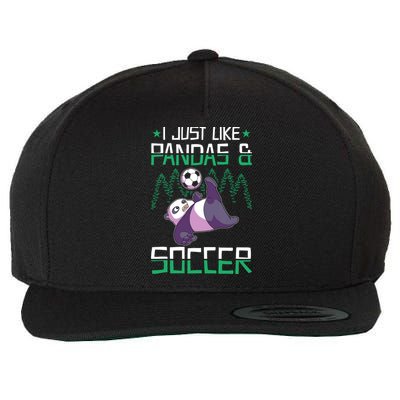 Panda Soccer I Just Love Pandas And Playing Soccer Wool Snapback Cap