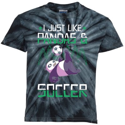 Panda Soccer I Just Love Pandas And Playing Soccer Kids Tie-Dye T-Shirt