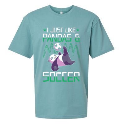 Panda Soccer I Just Love Pandas And Playing Soccer Sueded Cloud Jersey T-Shirt