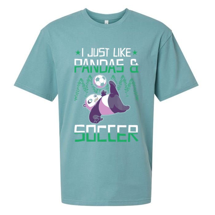 Panda Soccer I Just Love Pandas And Playing Soccer Sueded Cloud Jersey T-Shirt