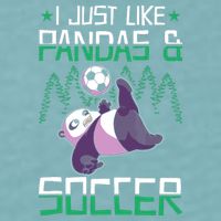 Panda Soccer I Just Love Pandas And Playing Soccer Sueded Cloud Jersey T-Shirt