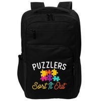 Puzzlers Sort It Out Puzzles Game Puzzle Lover Hobbyist Impact Tech Backpack
