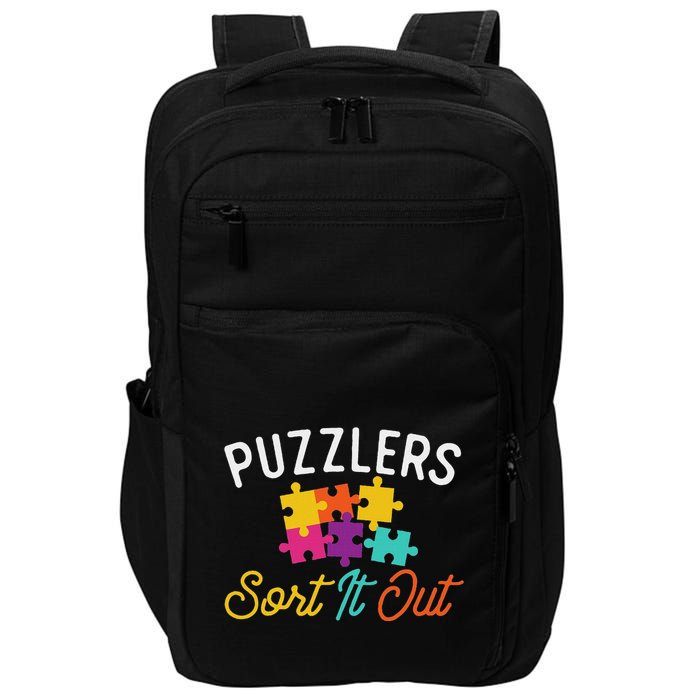 Puzzlers Sort It Out Puzzles Game Puzzle Lover Hobbyist Impact Tech Backpack