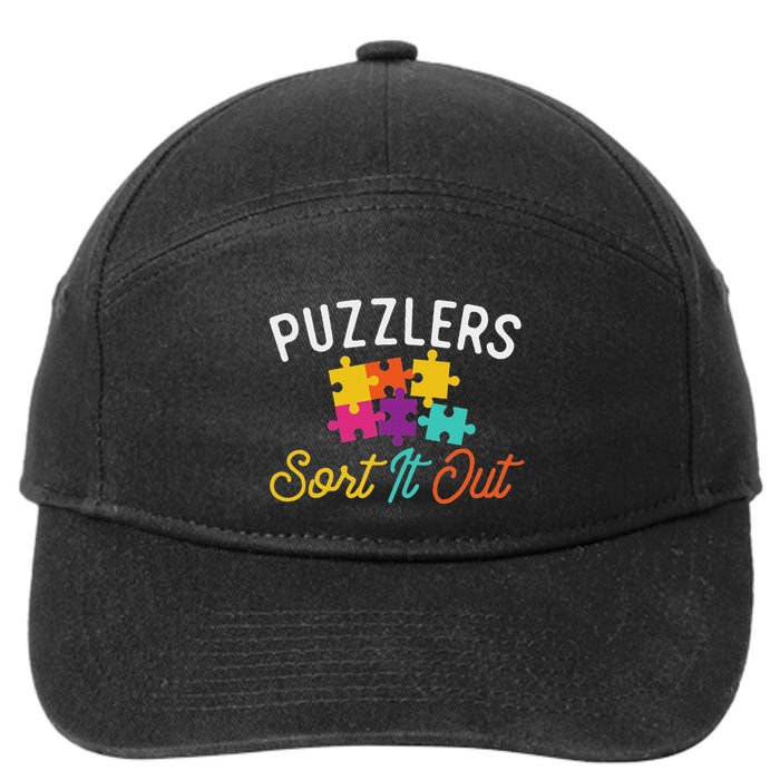 Puzzlers Sort It Out Puzzles Game Puzzle Lover Hobbyist 7-Panel Snapback Hat