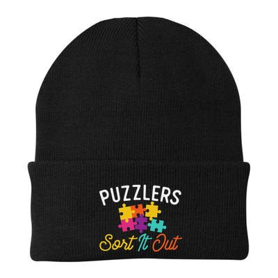 Puzzlers Sort It Out Puzzles Game Puzzle Lover Hobbyist Knit Cap Winter Beanie