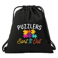 Puzzlers Sort It Out Puzzles Game Puzzle Lover Hobbyist Drawstring Bag
