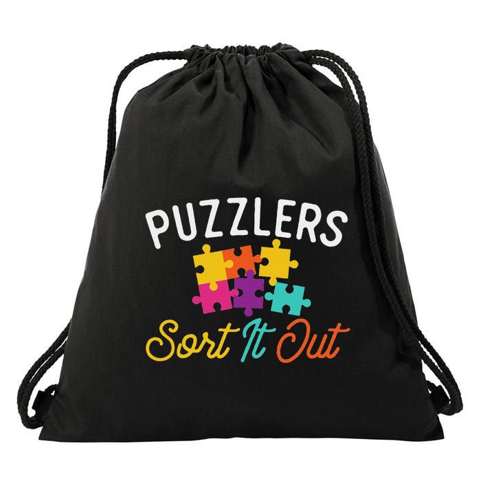 Puzzlers Sort It Out Puzzles Game Puzzle Lover Hobbyist Drawstring Bag