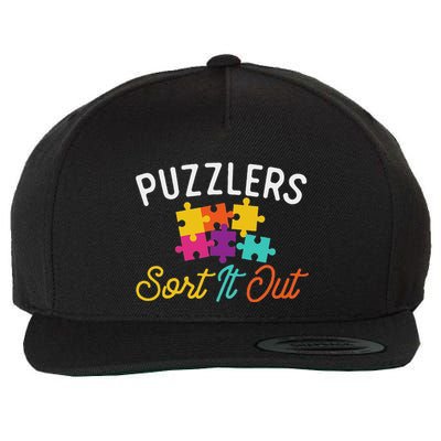 Puzzlers Sort It Out Puzzles Game Puzzle Lover Hobbyist Wool Snapback Cap
