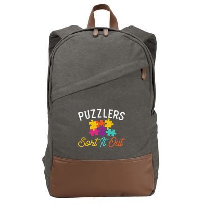 Puzzlers Sort It Out Puzzles Game Puzzle Lover Hobbyist Cotton Canvas Backpack