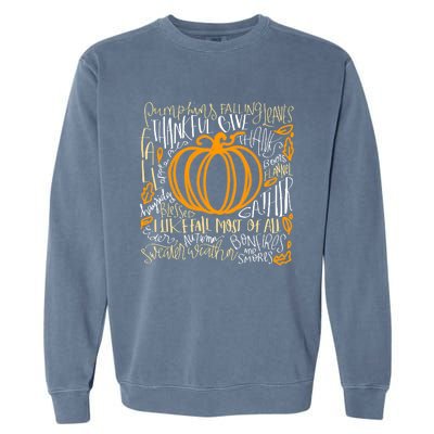 Pumpkin Spice Is My Favorite Season Autumn Leaves Fall Garment-Dyed Sweatshirt