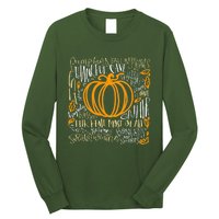 Pumpkin Spice Is My Favorite Season Autumn Leaves Fall Long Sleeve Shirt